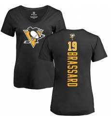 NHL Women's Adidas Pittsburgh Penguins #19 Derick Brassard Black Backer T-Shirt