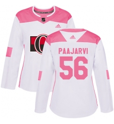 Women's Adidas Ottawa Senators #56 Magnus Paajarvi Authentic White Pink Fashion NHL Jersey