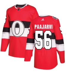 Youth Adidas Ottawa Senators #56 Magnus Paajarvi Authentic Red 2017 100 Classic NHL Jersey