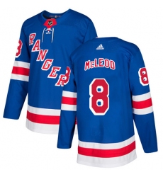 Youth Adidas New York Rangers #8 Cody McLeod Authentic Royal Blue Home NHL Jersey