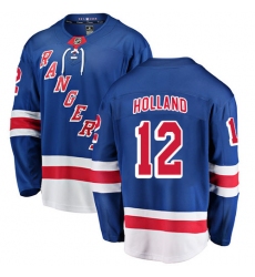 Men's New York Rangers #12 Peter Holland Fanatics Branded Royal Blue Home Breakaway NHL Jersey