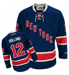 Women's Reebok New York Rangers #12 Peter Holland Authentic Navy Blue Third NHL Jersey