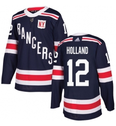 Youth Adidas New York Rangers #12 Peter Holland Authentic Navy Blue 2018 Winter Classic NHL Jersey