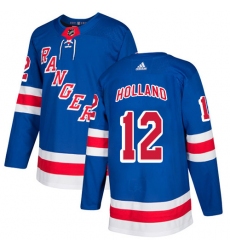Youth Adidas New York Rangers #12 Peter Holland Authentic Royal Blue Home NHL Jersey