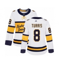 Women's Nashville Predators #8 Kyle Turris Authentic White 2020 Winter Classic Hockey Jersey