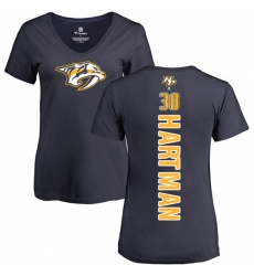 NHL Women's Adidas Nashville Predators #38 Ryan Hartman Navy Blue Backer T-Shirt