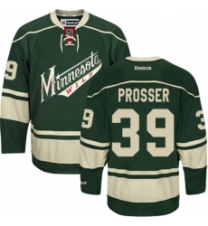 Men's Reebok Minnesota Wild #39 Nate Prosser Premier Green Third NHL Jersey