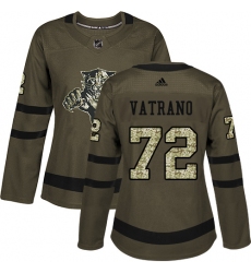 Women's Adidas Florida Panthers #72 Frank Vatrano Authentic Green Salute to Service NHL Jersey