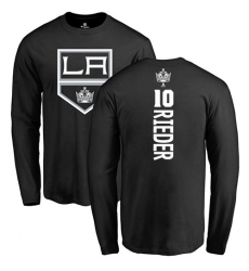 NHL Adidas Los Angeles Kings #10 Tobias Rieder Black Backer Long Sleeve T-Shirt