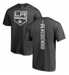 NHL Adidas Los Angeles Kings #31 Scott Wedgewood Charcoal One Color Backer T-Shirt