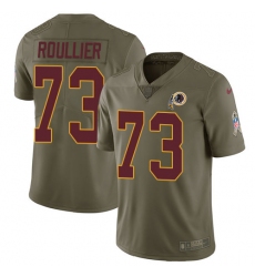 Men's Nike Washington Redskins #73 Chase Roullier Limited Olive 2017 Salute to Service NFL Jersey