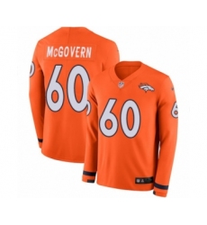 Youth Nike Denver Broncos #60 Connor McGovern Limited Orange Therma Long Sleeve NFL Jersey