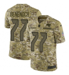 Men's Nike Tampa Bay Buccaneers #77 Caleb Benenoch Limited Camo 2018 Salute to Service NFL Jersey