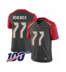 Men's Tampa Bay Buccaneers #77 Caleb Benenoch Limited Gray Inverted Legend 100th Season Football Jersey