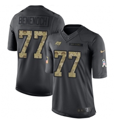 Youth Nike Tampa Bay Buccaneers #77 Caleb Benenoch Limited Black 2016 Salute to Service NFL Jersey