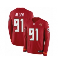 Youth Nike Tampa Bay Buccaneers #91 Beau Allen Limited Red Therma Long Sleeve NFL Jersey