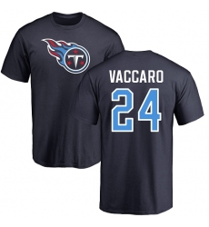 NFL Nike Tennessee Titans #24 Kenny Vaccaro Navy Blue Name & Number Logo T-Shirt