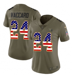 Women Nike Tennessee Titans #24 Kenny Vaccaro Limited Olive USA Flag 2017 Salute to Service NFL Jersey