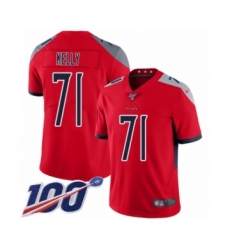 Men's Tennessee Titans #71 Dennis Kelly Limited Red Inverted Legend 100th Season Football Jersey