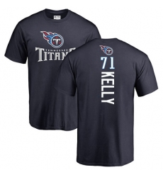 NFL Nike Tennessee Titans #71 Dennis Kelly Navy Blue Name & Number Logo Long Sleeve T-Shirt