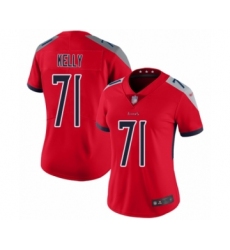 Women's Tennessee Titans #71 Dennis Kelly Limited Red Inverted Legend Football Jersey