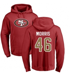 NFL Nike San Francisco 49ers #46 Alfred Morris Red Name & Number Logo Pullover Hoodie
