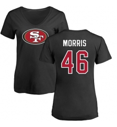 NFL Women's Nike San Francisco 49ers #46 Alfred Morris Black Name & Number Logo T-Shirt