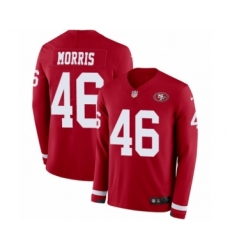 Youth Nike San Francisco 49ers #46 Alfred Morris Limited Red Therma Long Sleeve NFL Jersey