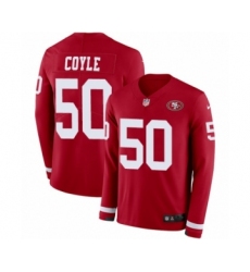 Men's Nike San Francisco 49ers #50 Brock Coyle Limited Red Therma Long Sleeve NFL Jersey