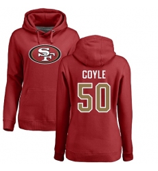 NFL Women's Nike San Francisco 49ers #50 Brock Coyle Red Name & Number Logo Pullover Hoodie