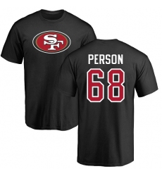 NFL Nike San Francisco 49ers #68 Mike Person Black Name & Number Logo T-Shirt