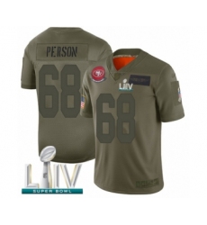 Youth San Francisco 49ers #68 Mike Person Limited Olive 2019 Salute to Service Super Bowl LIV Bound Football Jersey