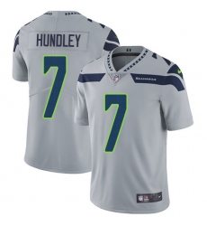Men's Nike Seattle Seahawks #7 Brett Hundley Grey Alternate Vapor Untouchable Limited Player NFL Jersey