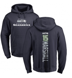 NFL Nike Seattle Seahawks #15 Brandon Marshall Navy Blue Backer Pullover Hoodie