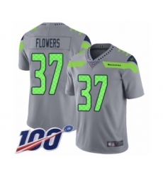 Men's Seattle Seahawks #37 Tre Flowers Limited Silver Inverted Legend 100th Season Football Jersey