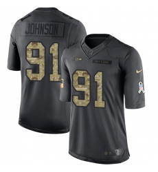Men's Nike Seattle Seahawks #91 Tom Johnson Limited Black 2016 Salute to Service NFL Jersey