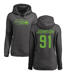NFL Women's Nike Seattle Seahawks #91 Tom Johnson Ash One Color Pullover Hoodie