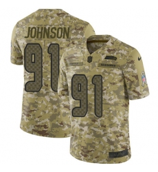 Youth Nike Seattle Seahawks #91 Tom Johnson Limited Camo 2018 Salute to Service NFL Jersey