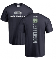 NFL Nike Seattle Seahawks #99 Quinton Jefferson Navy Blue Backer T-Shirt