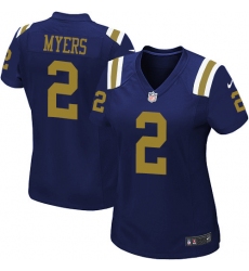 Women Nike New York Jets #2 Jason Myers Elite Navy Blue Alternate NFL Jersey