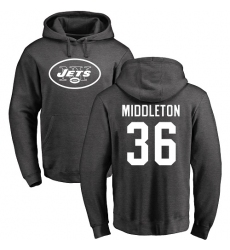 NFL Nike New York Jets #36 Doug Middleton Ash One Color Pullover Hoodie