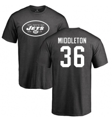 NFL Nike New York Jets #36 Doug Middleton Ash One Color T-Shirt