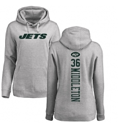 NFL Women's Nike New York Jets #36 Doug Middleton Ash Backer Pullover Hoodie