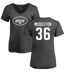 NFL Women's Nike New York Jets #36 Doug Middleton Ash One Color T-Shirt