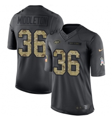 Youth Nike New York Jets #36 Doug Middleton Limited Black 2016 Salute to Service NFL Jersey