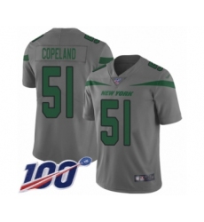 Men's New York Jets #51 Brandon Copeland Limited Gray Inverted Legend 100th Season Football Jersey