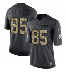 Men's Nike New York Jets #85 Neal Sterling Limited Black 2016 Salute to Service NFL Jersey