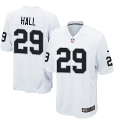 Men's Nike Oakland Raiders #29 Leon Hall Game White NFL Jersey