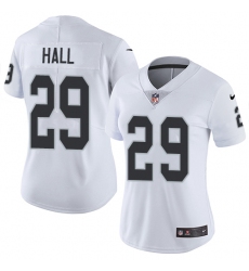 Women Nike Oakland Raiders #29 Leon Hall White Vapor Untouchable Elite Player NFL Jersey
