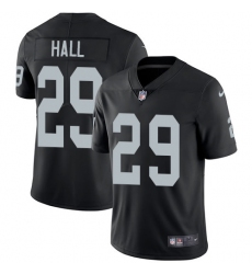 Youth Nike Oakland Raiders #29 Leon Hall Black Team Color Vapor Untouchable Elite Player NFL Jersey